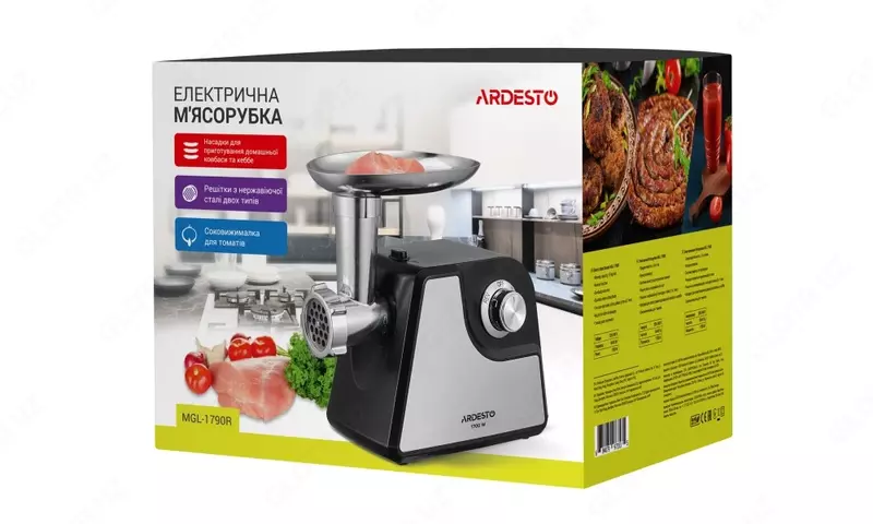 Мясорубка Ardesto MGL-1790R- 1700Вт/1.6кг-мин/томат. соковыж/черн