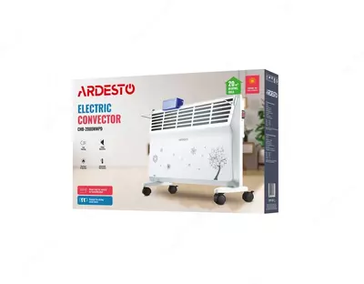 Конвектор ARDESTO, 20м2, 2000Вт, мех. упр-ние, открытый нагрев. элемент, сушка, белый