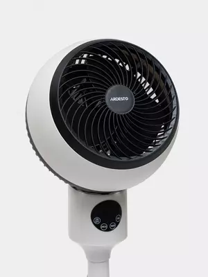 Вентилятор напольный Ardesto FNT-C880, высота 88 см, дисплей, таймер, пульт ДУ, белый/чёрный