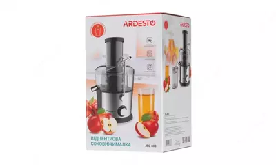 Соковыжималка центробежная Ardesto centrifugal juicer, 1100W, bowl-1L, plastic/iron, silver-black,JEG-800
