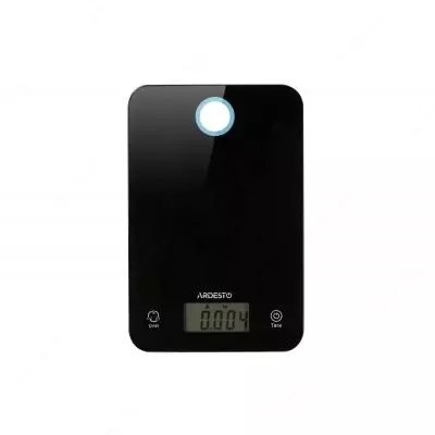 Ardesto Весы кухонные Ardesto SCK-839B, до 5 кг, стекло, чёрные, батарейки CR2032×2