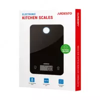  Ardesto Весы кухонные Ardesto SCK-839B  до 5 кг  стекло  чёрные  батарейки CR2032×2