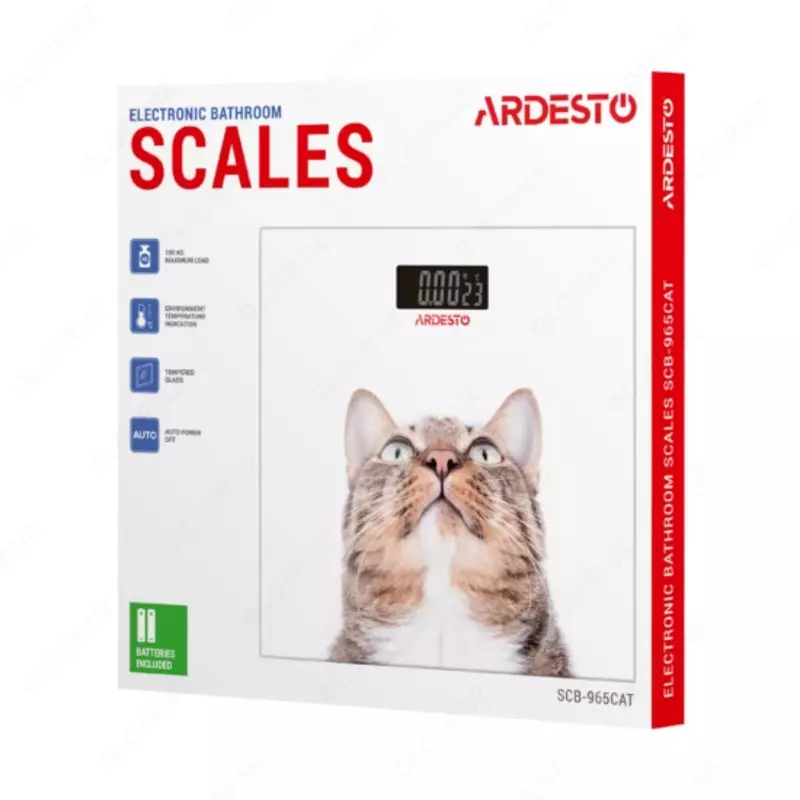 Весы напольные Ardesto scales for floor Cat, 150kg, AAAx2 included, glass, multi-colored, SCB-965CAT