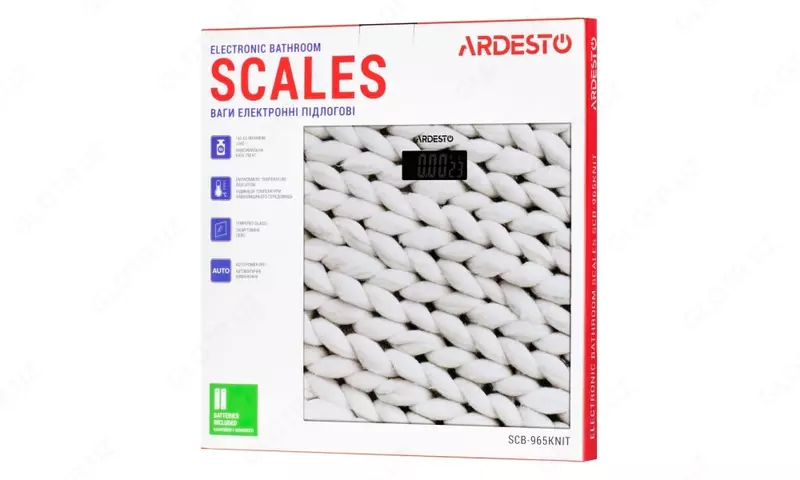 Весы напольные Ardesto scales for floor Knit, 150kg, AAAx2 included, glass, multi-colored, SCB-965KNIT