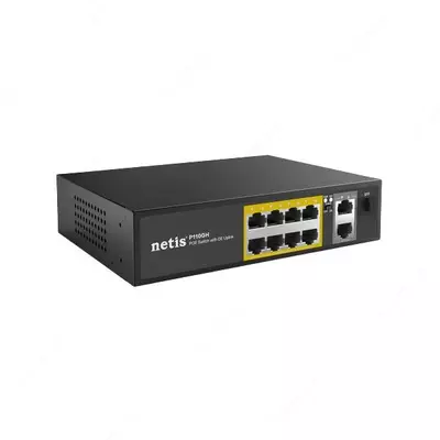 "Netis" P110GH kommutatori (boshqarilmaydigan), 10-portli, PoE; 8 × 10/100 Mbit/s (17479-modda)