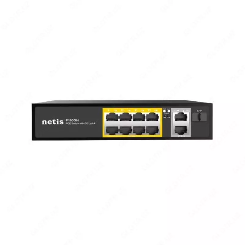 "Netis" P110GH kommutatori (boshqarilmaydigan), 10-portli, PoE; 8 × 10/100 Mbit/s (17479-modda)