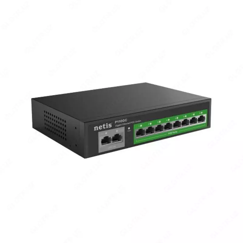"Netis" P110GC, 10-Port, PoE kommutatori (boshqarilmaydi); 8 × 10/1000 Mbit/s (17478-modda)