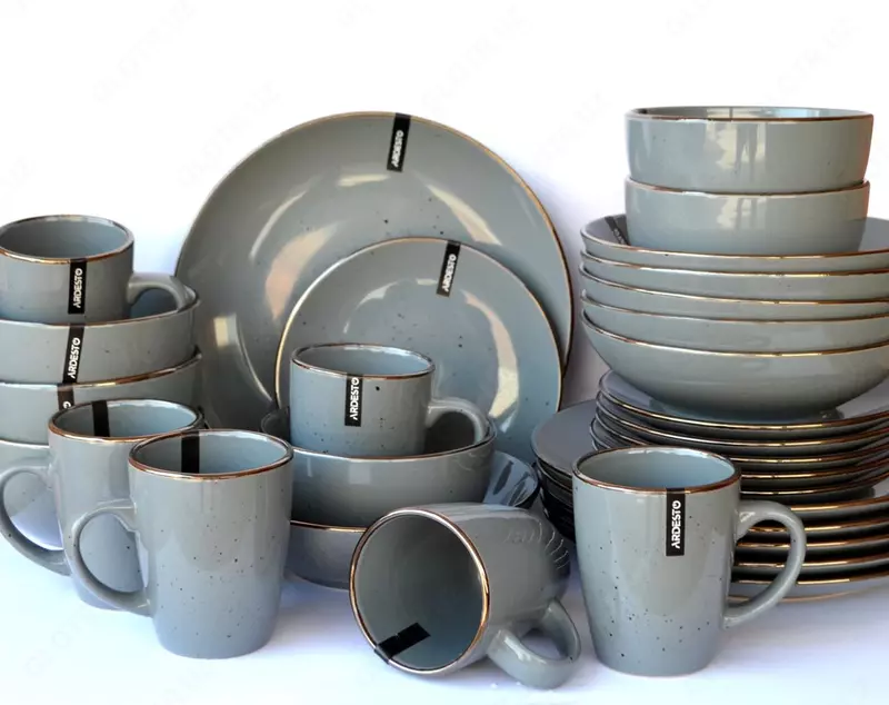 Чашка Ardesto Bagheria 360 мл, Grey, керамика (12 шт в коробке)
