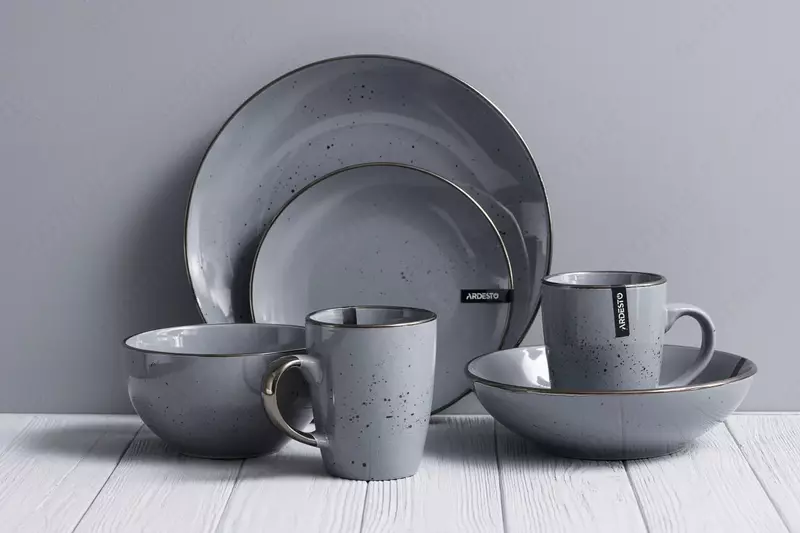 Чашка Ardesto Bagheria 360 мл, Grey, керамика (12 шт в коробке)