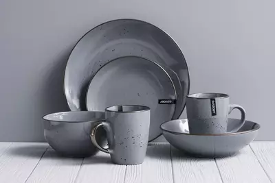 Чашка Ardesto Bagheria 360 мл, Grey, керамика (12 шт в коробке)