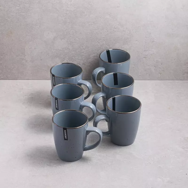 Чашка Ardesto Bagheria, 480 мл, Grey, керамика (6 шт в коробке)