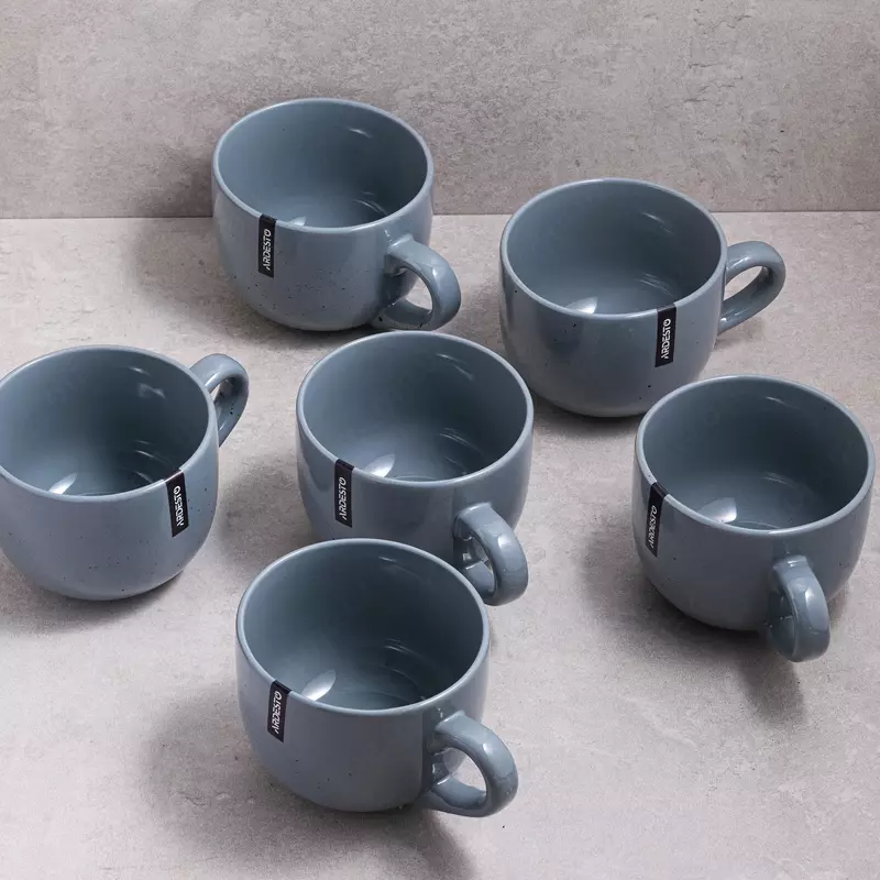 Чашка Ardesto Bagheria, 480 мл, Grey, керамика (6 шт в коробке)