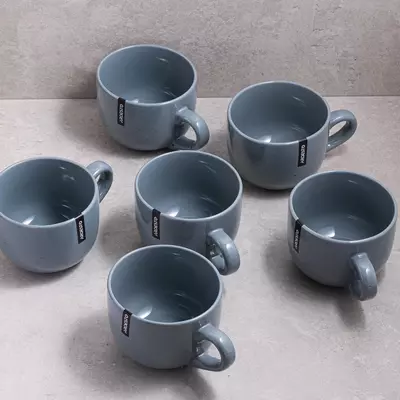 Комплект из 6 шт Чашка Ardesto Bagheria, 480 мл, Grey, керамика