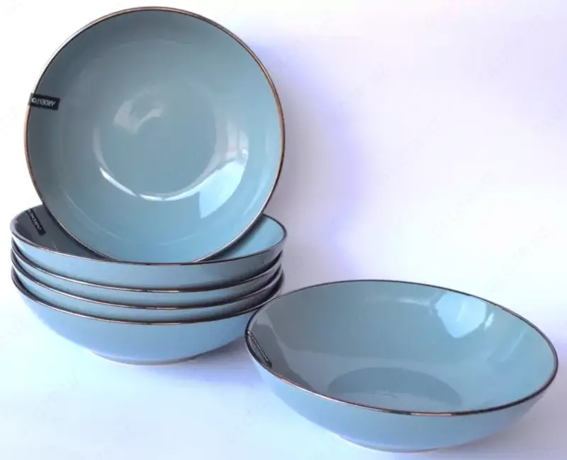 Комплект из 6 шт Тарелка суповая Ardesto Bagheria, 20 см, Grey, керамика