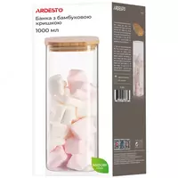  Банка для хранения Ardesto Fresh  квадратная  1000 мл  стекло  бамбук Только в розницу