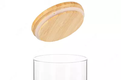 Банка для хранения Ardesto Fresh, круглая, 1300 мл, стекло, бамбук