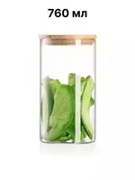 Банка для хранения Ardesto Fresh  круглая  760 мл  стекло  бамбук