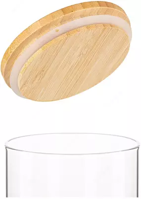 Банка для хранения Ardesto Fresh, круглая, 760 мл, стекло, бамбук