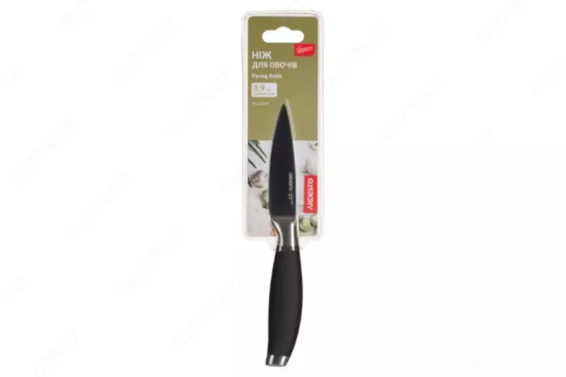 Кухонный нож для чистки овощей Ardesto Gemini, 8,9 см, черный, нерж.сталь, пластик