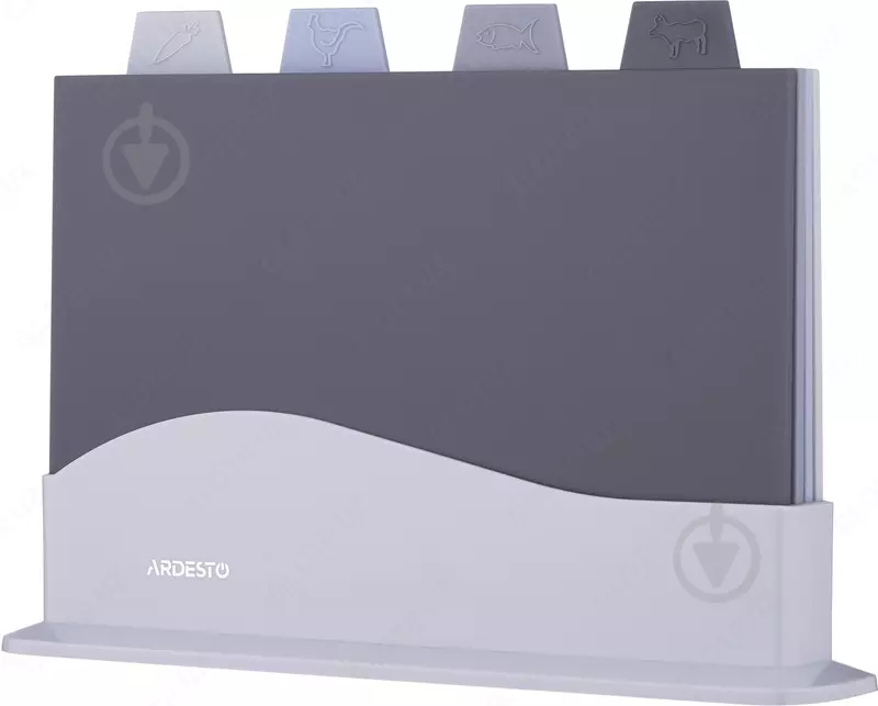 Набор досок кухонных на подставке Ardesto Fresh, 4шт, 23.8x33.8x7см, пластик