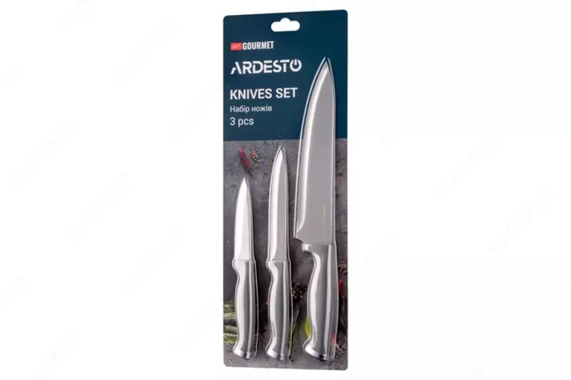 Набор ножей Ardesto Gemini Gourmet 3 пр., черный, нержавеющая сталь, пластик