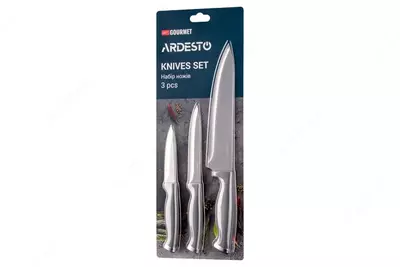 Набор ножей Ardesto Gemini Gourmet 3 пр., черный, нержавеющая сталь, пластик