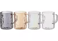   Набор чашек Ardesto Shine Mix  260 мл  4 шт.  боросиликатное стекло  прозрачный  золотистый  серый