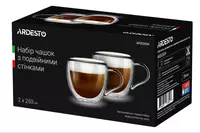  Набор чашек Ardesto с двойными стенками для латте  250 мл  2 шт  боросиликатное стекло Chakana savdo