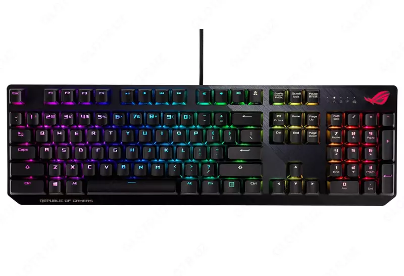Игровая клавиатура (проводная) "ASUS" XA05 ROG Strix Scope RX, механическая, RGB, RD/RU (Арт. - 070157) Black