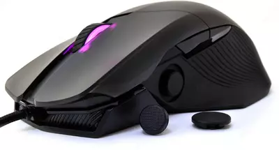 ASUS ROG STRIX Chakram Core 90MP01T0-BMUA0 Simli O'yin Sichqonchasi, USB, 16000dpi, RGB (Mahsulot raqami 080170) Qora