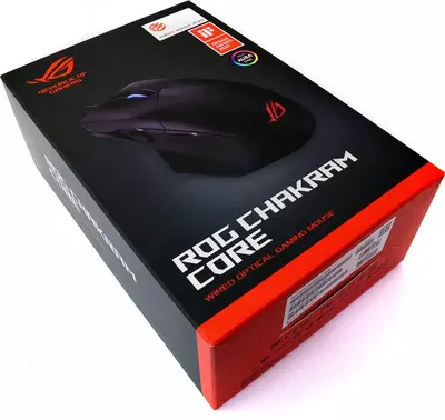 ASUS ROG STRIX Chakram Core 90MP01T0-BMUA0 Simli O'yin Sichqonchasi, USB, 16000dpi, RGB (Mahsulot raqami 080170) Qora