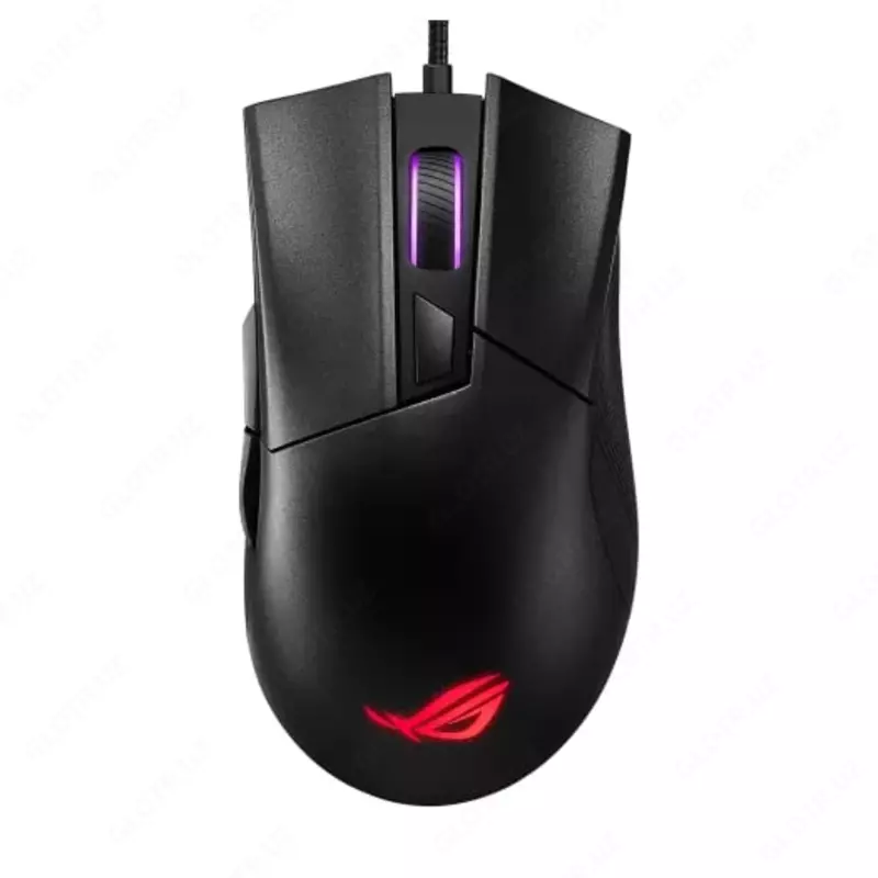ASUS ROG STRIX Gladius II Core 90MP01D0-B0UA00 Simli o'yin sichqonchasi, USB, 6200dpi, RGB (Mahsulot raqami 080182) Qora