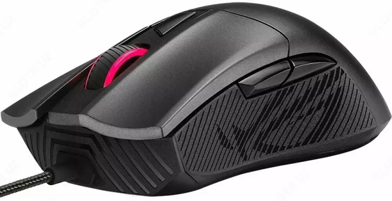 ASUS ROG STRIX Gladius II Core 90MP01D0-B0UA00 Simli o'yin sichqonchasi, USB, 6200dpi, RGB (Mahsulot raqami 080182) Qora