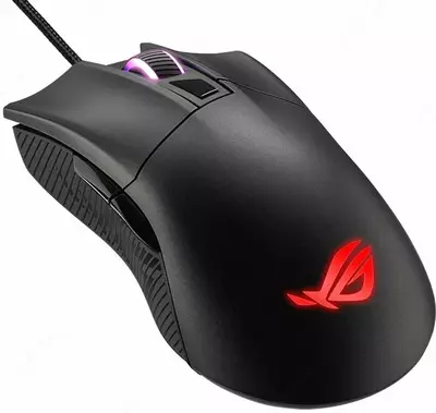 ASUS ROG STRIX Gladius II Core 90MP01D0-B0UA00 Simli o'yin sichqonchasi, USB, 6200dpi, RGB (Mahsulot raqami 080182) Qora