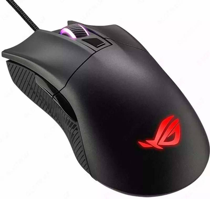 ASUS ROG STRIX Gladius II Core 90MP01D0-B0UA00 Simli o'yin sichqonchasi, USB, 6200dpi, RGB (Mahsulot raqami 080182) Qora