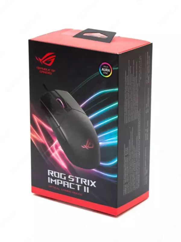 Игровая мышь (проводная) "ASUS" ROG Strix Impact II Electro Punk, USB, 6200dpi, RGB (Арт. - 080142) Black