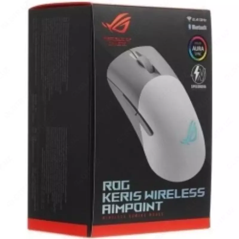 ASUS ROG Strix Keris Simsiz AimPoint O'yin Sichqonchasi (Simsiz), USB, 36000dpi (Mahsulot raqami 08420) Oq rang