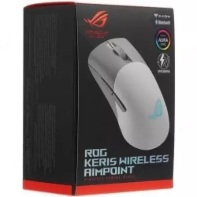 ASUS ROG Strix Keris Simsiz AimPoint O'yin Sichqonchasi (Simsiz), USB, 36000dpi (Mahsulot raqami 08420) Oq rang