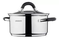   Кастрюля Ardesto Gemini  стеклянная крышка  3 6 л  серые ручки с силиконом нержавеющая сталь