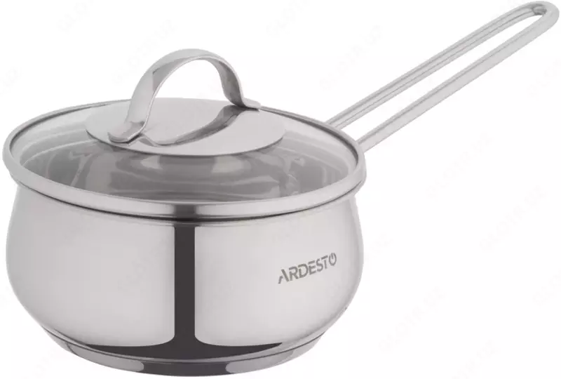 Ковш со стеклянной крышкой Ardesto Gemini Liguria, 1.3л, нержавеющая сталь