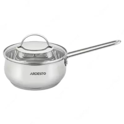 Ковш со стеклянной крышкой Ardesto Gemini Liguria, 1.3л, нержавеющая сталь