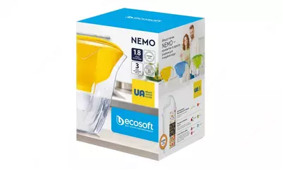 Фильтр-кувшин Ecosoft НЕМО 3 л (1.8 л очищенной воды), желтый
