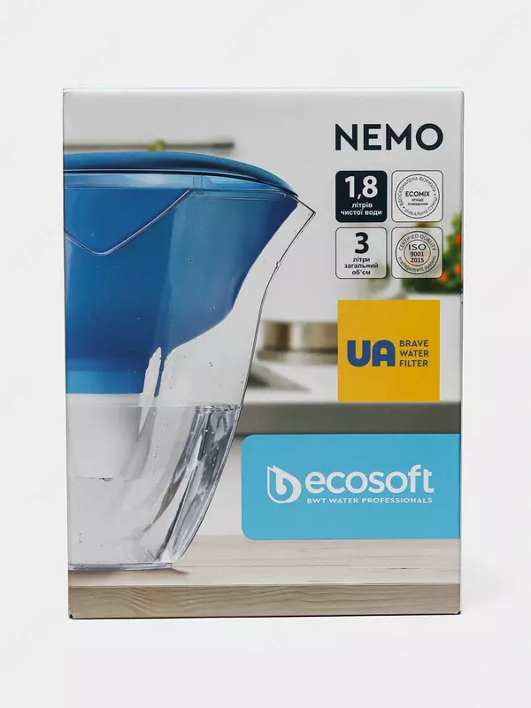 Фильтр-кувшин Ecosoft НЕМО 3 л (1.8 л очищенной воды), синий