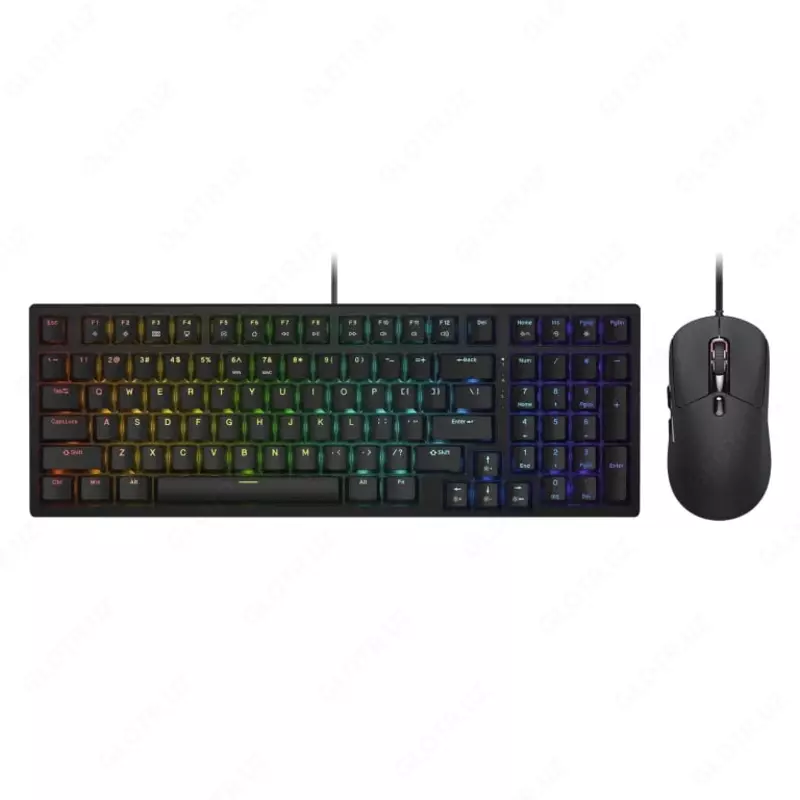 Cougar COMBAT S O'yin Klaviaturasi va Sichqonchasi (Simli), Mexanik, RGB (Mahsulot raqami 22110) Qora
