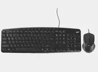 Компьютерная клавиатура и мышь (проводная) Avtech AVT Combo KBM301 + M101  USB (Арт. - 2250) Black