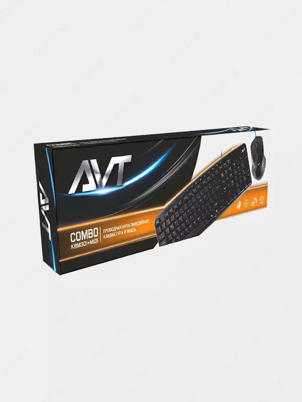 Kompyuter klaviaturasi va sichqonchasi (simli) "Avtech" AVT Combo KBM301 + M101, USB (2250-modda) Qora