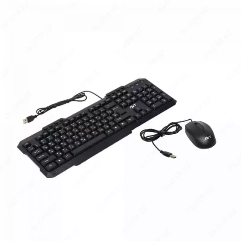 Компьютерная клавиатура и мышь (проводная) "Avtech" AVT Combo KBM302 + M102, USB (Арт. - 2281) Black