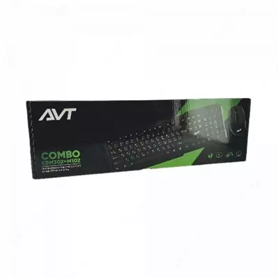 Компьютерная клавиатура и мышь (проводная) "Avtech" AVT Combo KBM302 + M102, USB (Арт. - 2281) Black