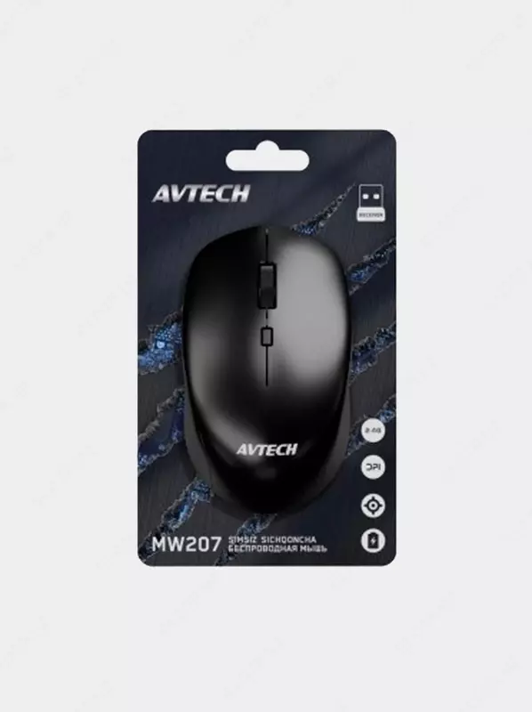 Компьютерная мышь (беспроводная) "Avtech" AVTMW207, USB, 1600dpi (Арт. - 08024) Black
