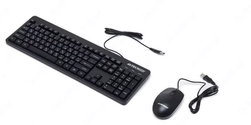 Kompyuter klaviaturasi va sichqonchasi (simli) "Avtech" AVT PRO C302, USB (Art. - 22057) Qora
